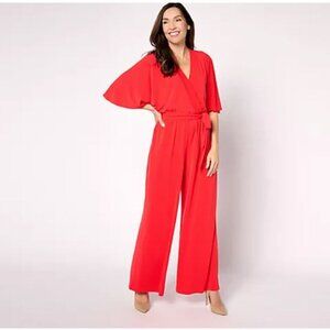 BEAUTIFUL by Lawrence Zarian The Garcelle Regular Belted Jumpsuit-Crimson-Medium